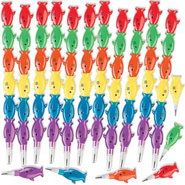 Fun Express Shark Shaped Stacking Pencils - Bulk set of 12 - Summer, Shark Birthday Party Favors and School Supplies - VBS Vacation Bible School Supplies/Decor