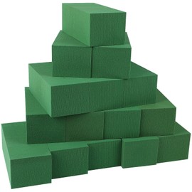 CINECE Floral Foam Rectangular Sponges for Fresh Flowers, Flower Mud, Flower Supplies, Bricks for Fresh Flowers, Absorbent Foam, Green (14 Bricks)