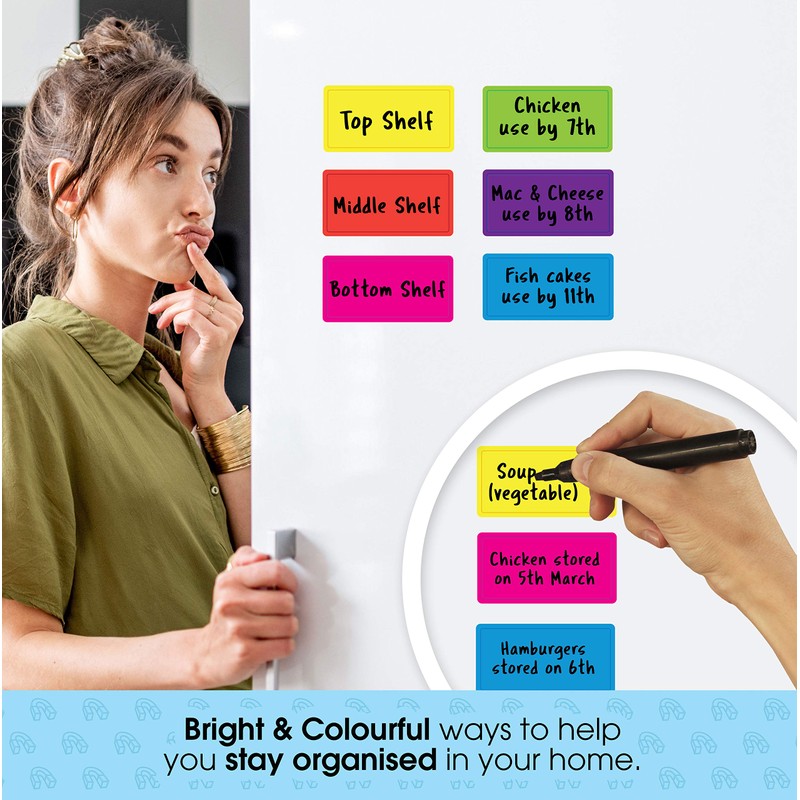 The Magnet Shop - Magnetic Dry Wipe Labels Solid Multi-Colour.