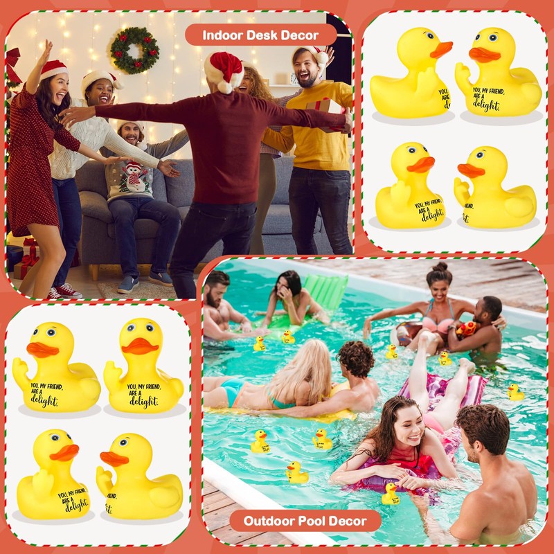 Jenaai 30 Pcs Funny Finger Rubber Ducks Bulk Friends Gift