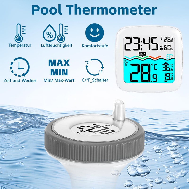Pool Thermometer Wireless Pool Thermometer Floating Thermometer Digital for Pool