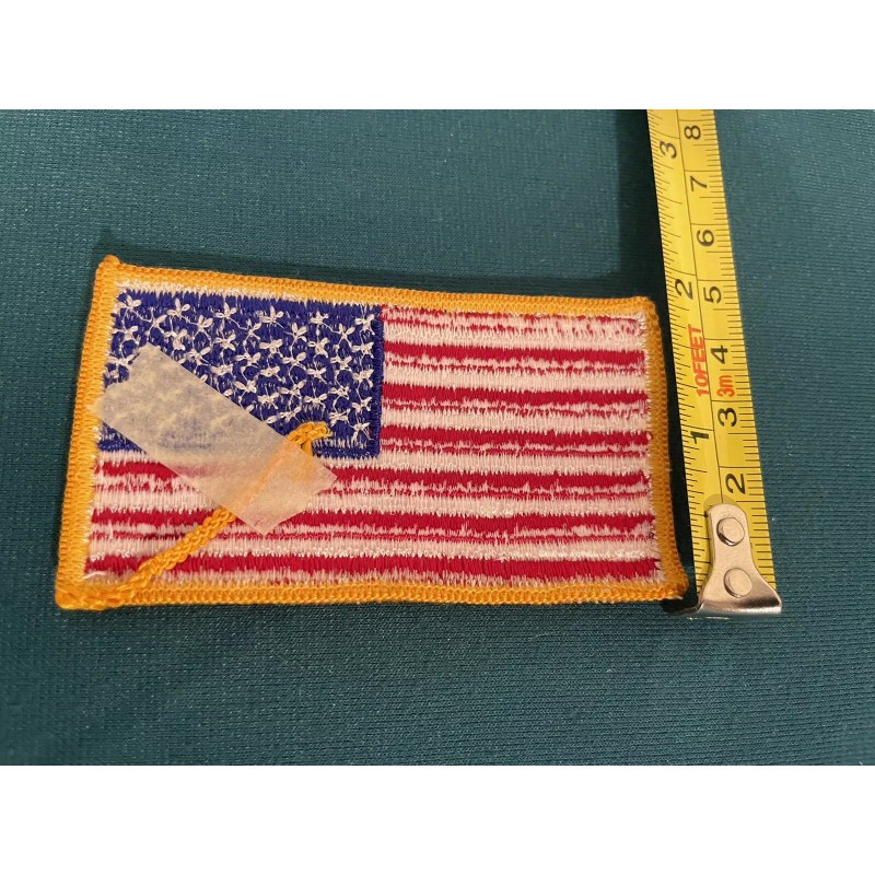 American Flag Right Sleeve Biker/Military Embroidered Patch W/ Gold Border