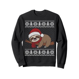 Sloth ugly Christmas sweater, sloth wearing santa hat Sweatshirt