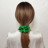 Sufermoe 12 Pcs Satin Silk Hair Scrunchies, 4.5 Inch, Green