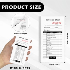 6 Pack Nail Spa Salon Sales Book Guest Checks Pad 2.76x5.12 Inch Beauty Salon Receipt Ticket Book Nail Order Barbershop Supplies for Salon Barber Shop(100 Sheets per Book)