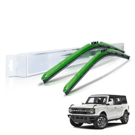 Clix Wipers For Ford Bronco (18"/18") Green Windshield Wiper Blades, All-Weather Replacement Wipers - Complete Front Set of 2, Includes Quick Connect Clips (2021-2023)
