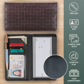 Christian Art Gifts Checkbook Cover for Men 'Blessed Man' Two Tone Brown Christian Wallet Bi-fold Faux Leather Christian Checkbook Cover for Duplicate Checks ID & Cards Pen Loop - Jeremiah 17:7