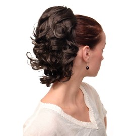 WIG ME UP - JL-3023-8 Hairpiece ponytail with comb and elastic draw string short wavy voluminous platinum brown 14inch