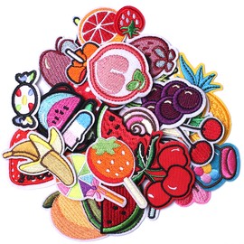 Harsgs Embroidered Fruit Patches, Cute Fruit Iron on/Sew on Patches Applique for Clothes, Dress, Hat, Jeans, DIY Accessories (Pack of 40)