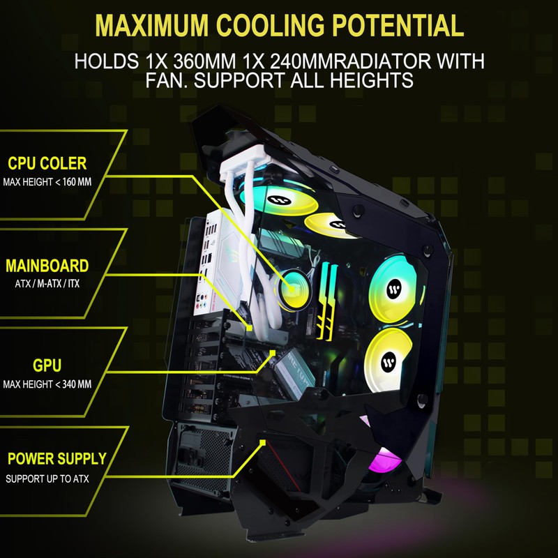 KEDIERS C650 Mech PC Case - ATX Tower Gaming Computer