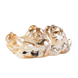 Movdyka Crystal Golden Crocodile 2.9 in Figurines Gifts for Him, Glass Art Animals Keepsake Collectible for Her Crocodile Lovers on Birthday Christmas, Paperweight Statue for Home Table Centerpiece