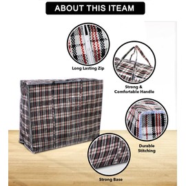 Best House Extra Large Strong and Durable Laundry and Storage Bag Waterproof with Zips, Travel Laundry Bags, Heavy Duty Handle Attached Reusable Laundry Bags (Pack of 2)