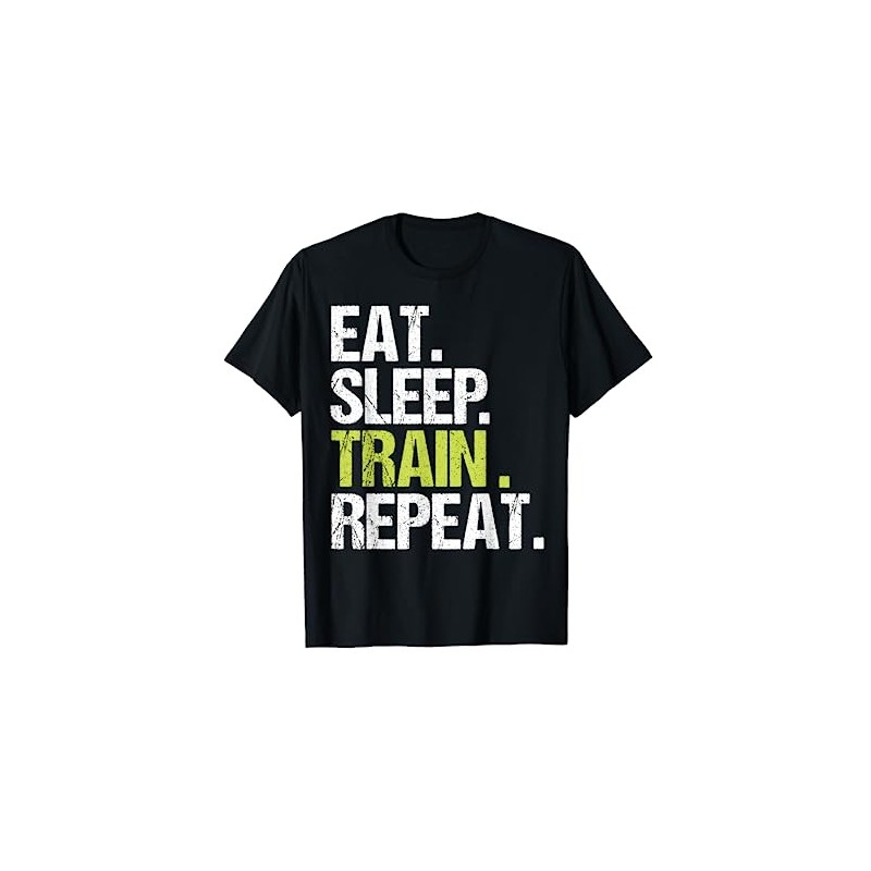 Eat Sleep Train Repeat Shirt Trainer Training Christmas Gift T-Shirt