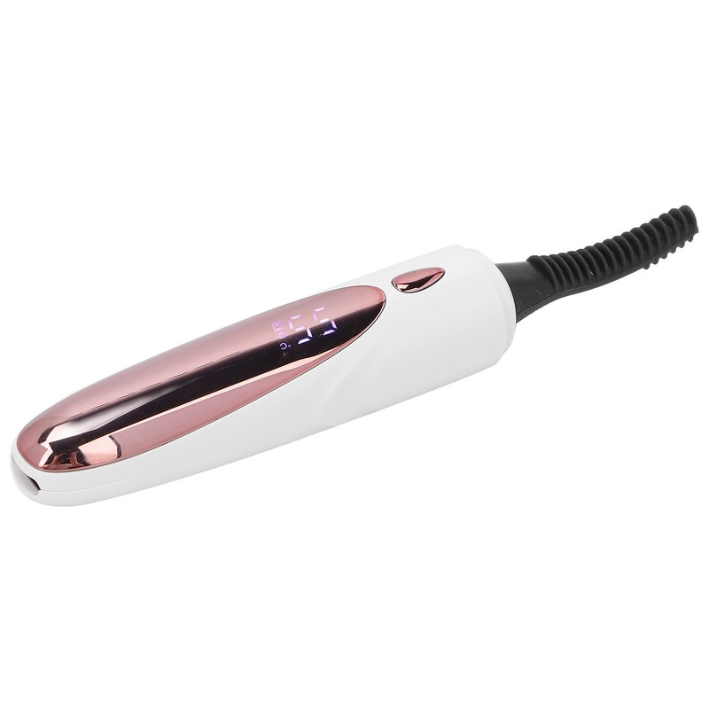 Heated Eyelash Curler Rechargeable Silicone Brush Head Portable Electric Eyelash
