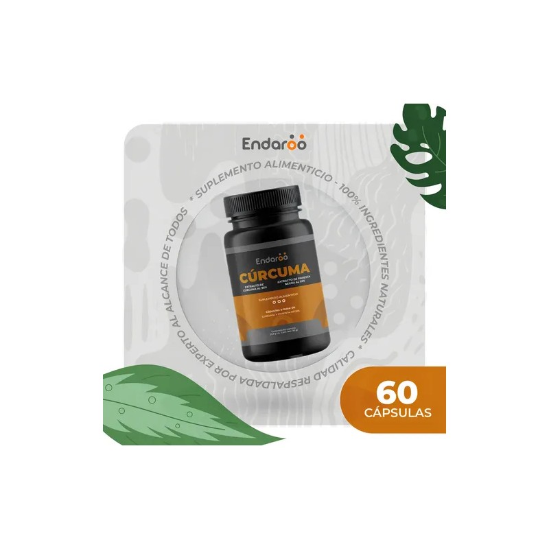 Endaroo Cúrcuma 95% con Pimienta Negra 60 Cápsulas Sin Gluten