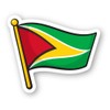 Squiddy Guyana Flag - Vinyl Sticker for Car, Laptop, Notebook (5" Wide)