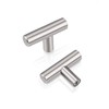 PinLin 25 Pack Cabinet Handles 50mm Overall Length Brushed Nickle