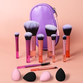 14 Pcs Mini Travel Makeup Brushes Set Easy-taken Full Complete Function Cosmetic Brushes Kit On the Go Short Makeup Brush Small for Eyeshadow Eye Lipstick Foundation Shadow Concealer Travel Essentials