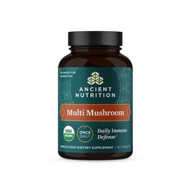 Ancient Nutrition Mushroom Supplement, Organic Multi Mushroom Immune Support Tablet, Supports Stress Response, Gluten Free, Paleo and Keto Friendly, 60 Count