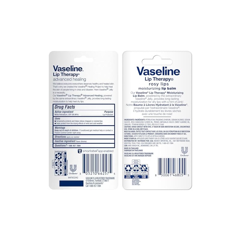 Vaseline Lip Therapy Advanced Healing Bulk Lip Balm Original &