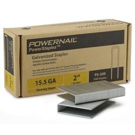 Powernail PS200 15.5 Gauge 2 Inch Length 1/2 Inch Crown Hardwood Flooring Collated Galvanized Staples (Box of 1000)