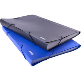 Dohe - A4 accordion folder with 13 compartments (2 pieces) - 32.8 x 23.7 x 2.7 cm, 2 colours, elastic closure, polypropylene 800 micron - office supplies