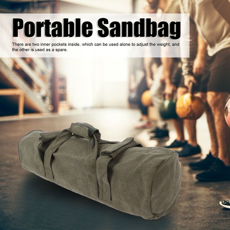 Adjustable Fitness Sandbags Canvas WeightBearing Training Bag for Garden Training(Military