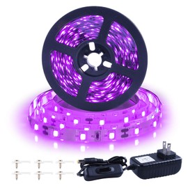 Ontesik Black Light Strip, 40ft/12m Flexible UV Black Light with LED kit, 720lamp Beads, 12V UV Light, Indoor Dance, Bedroom Decoration，Stage, Birthday, Wedding, Dark Party,not Waterproof