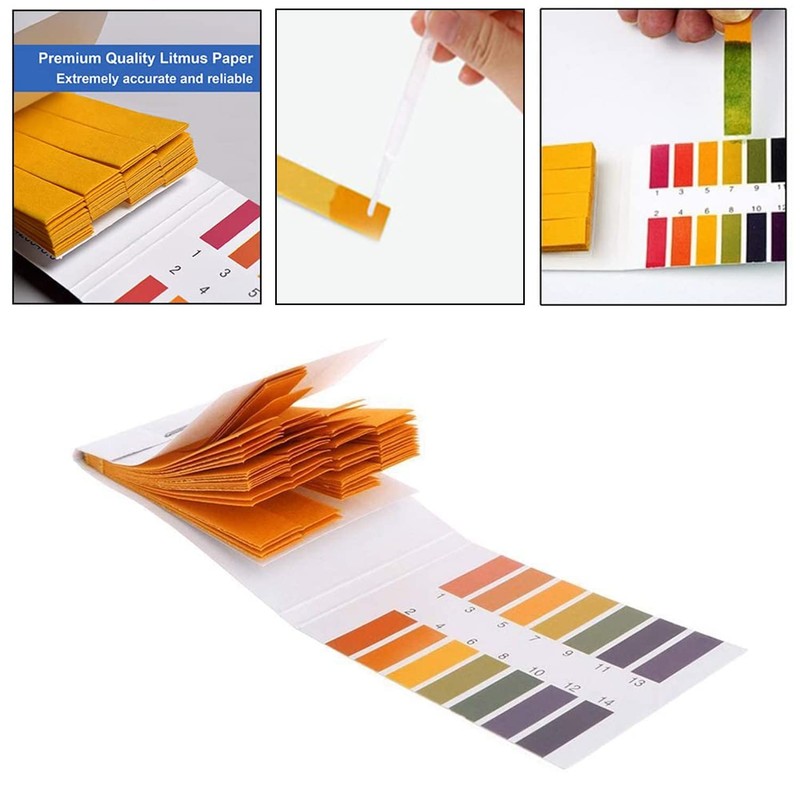 4 Pack pH Test Strips, 320 Strips pH 1-14 Universal