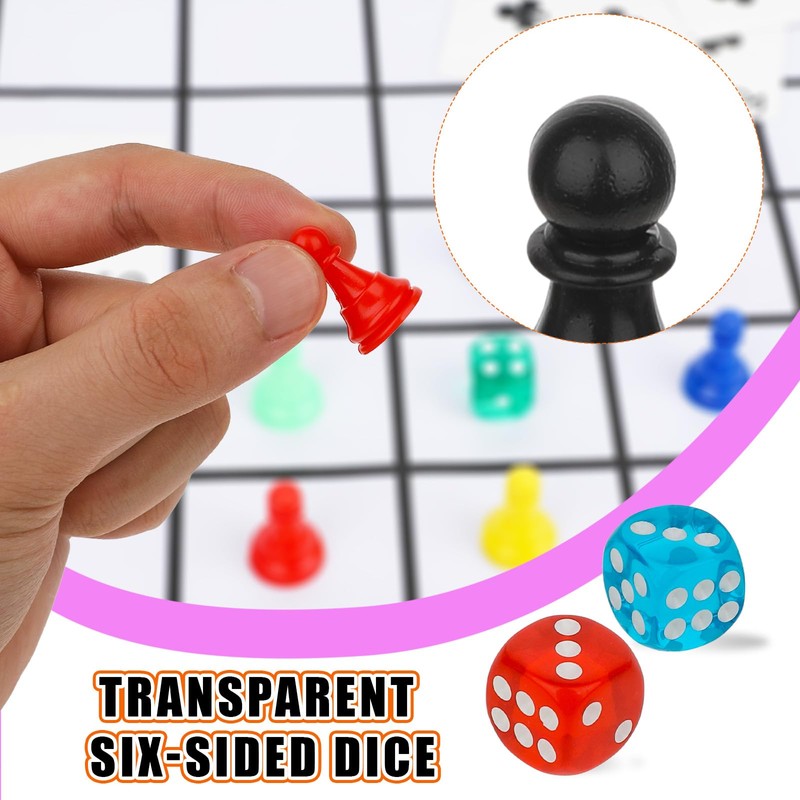 28pcs Multicolor Board Game Pieces, Game Pawns Include 24 Chess