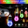 Outdoor String Lights, 96FT Multicolor LED Dimmable RGB with Remote