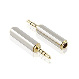2 PCS 2.5mm Male to 3.5mm Headphone Adapter Converter Gold 2.5mm Male Balanced 4 Ring Connector Durable Audio Adapter Converter for Smartphones Headphone Mic