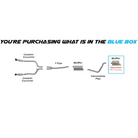 Exhaust Muffler Compatible for 2006-2010 Dodge Charger 3.5L | Stainless Steel | Northeastern Exhaust | Free Clamp and Hangers Included | Automotive Replacement Part