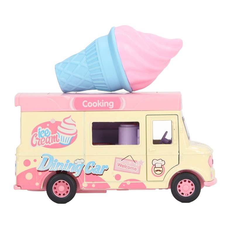 1:36 Magnetic Induction Alloy Die Cast Food Truck Kid Light