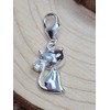 Sparkly (CZ) Kitty CAT Sterling Silver Clip-On Charm - for