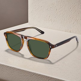 CARFIA Acetate Men's Polarized Sunglasses - Designer Tortoiseshell Frame, UV Protection, Stylish Design CA5355