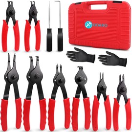 Doaho 10pcs Snap Ring Pliers Set with Straight/Bent Jaw,Storage Case