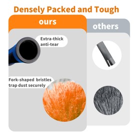 3 Pack Screw on Webster Cobweb Duster Head for Pole,Spider Web Remover Brush, Cobweb Duster Head Attachment,Fits Standard 3/4 inch Threaded Poles (3, Orange)