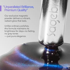 SAGEBIO Cat Eye Gel Nail Polish with Magnet Stick, 15ml Holographic Magnetic Gel for DIY Nail Art, Long-Lasting & Safe Formula 02