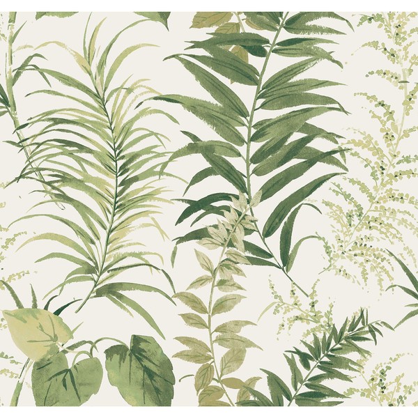 Roommates RMK11428M Green Fern Forest Peel and Stick Wallpaper Mural - 10 ft. x 6 ft., Roll