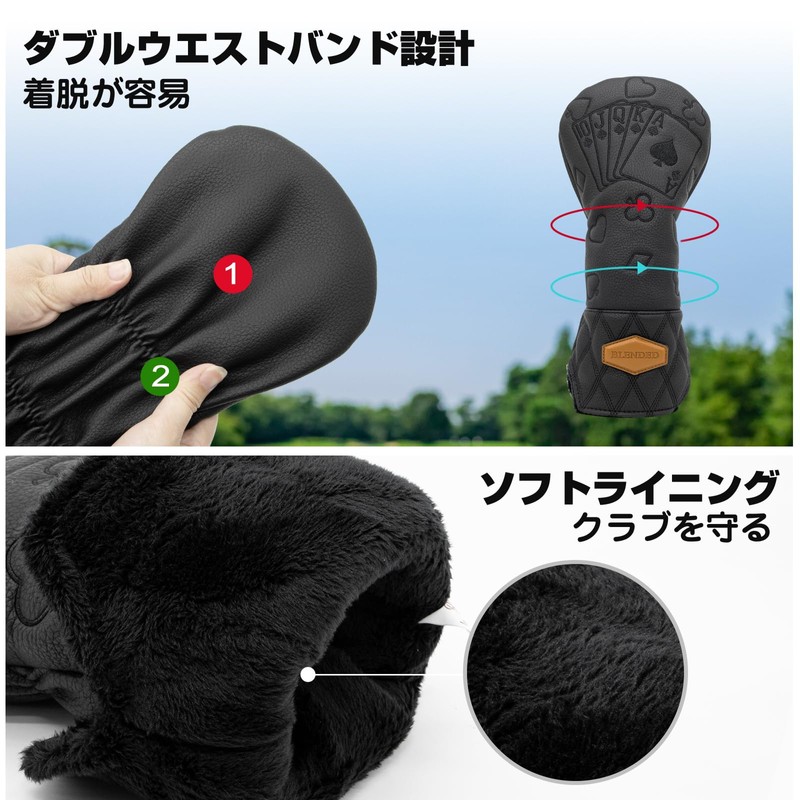 Golf Club Headcovers Poker Design Golf Headcovers Premium Leather Driver