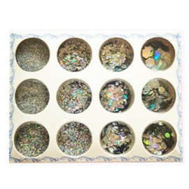 Glitter-12 Colors Festival Holographic Cosmetic Powder for Face, Body, Eye, Hair, Nail and DIY Art,Friendly Cosmetic(Laser Silver)