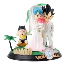 Dragon Ball Figura Boda Vegeta Y Bulma Dragon Ball Recién Casados Pastel
