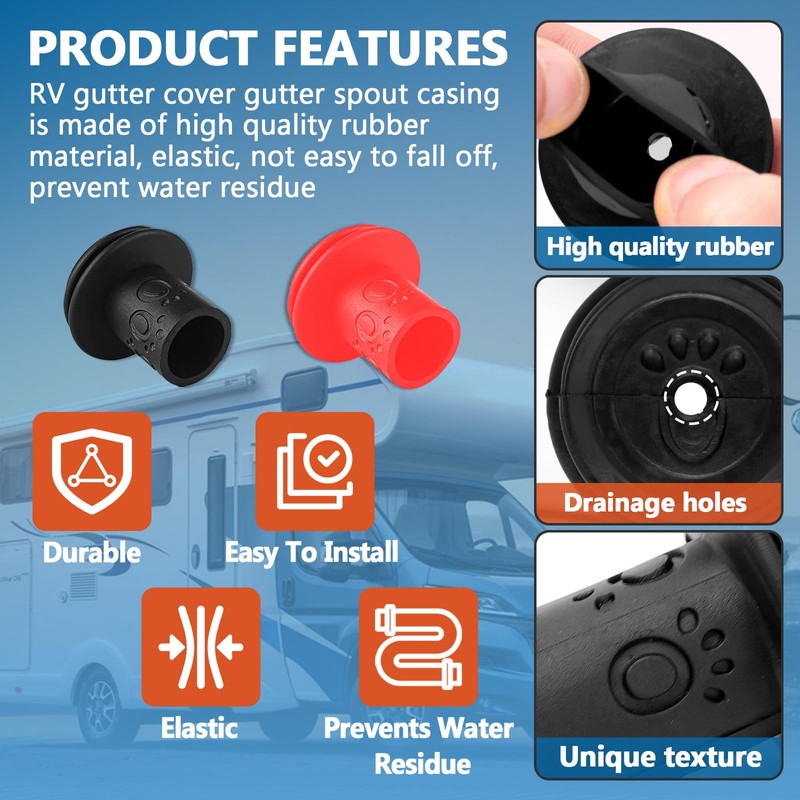 Foycow 8 Pcs RV Gutter Spout Caps - RV Gutter