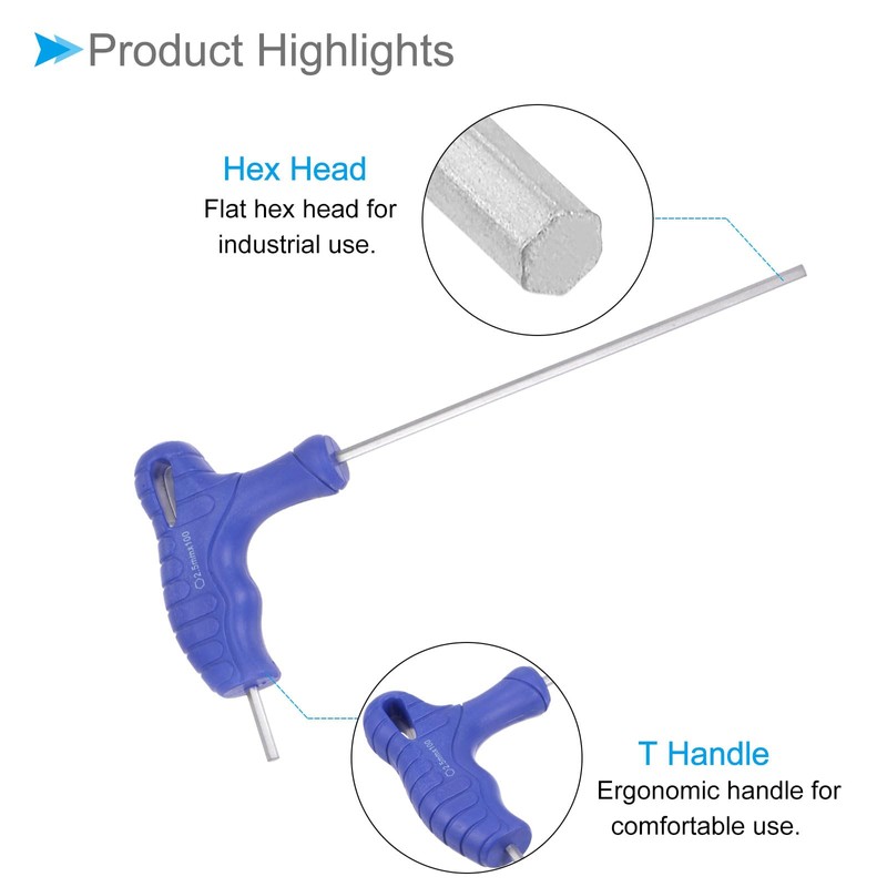 CoCud T-Handle Hex Key 2.5mm Hex CR-V Steel Metallic T-Key