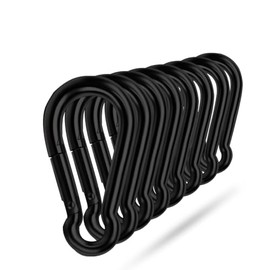 Ekunbuy Black Carabiner Clip, Heavy Duty Spring Snap Hook Quick Link for Outdoor Camping, Hiking, Fishing, Swing Set, Hammock, Keychain