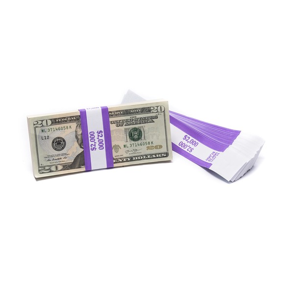 Barred ABA $2,000 Currency Band Bundles (1,000 Bands)