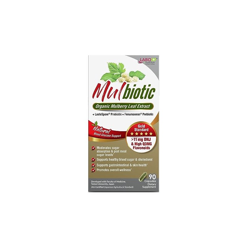 LABO Nutrition- Cápsula Mulbiótica, Extracto Orgánico de Hoja de Morera