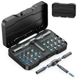 24 in 1 Magnetic Screwdriver Set, DIY Ratchet Screwdriver Set, Multi Magnetic Drive Tool with Detachable Ratchet Handle, Portable Tool Kit in Case for Home DIY, Computer, Electronics Repair