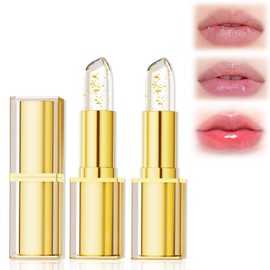 Loobexery Transferproof Color Changing Lipstick, Color Changing Lipstick for Women, Gold Crystal Ph LipstickColorChanging, Magic Temperature ChangingColorLipstick, Long Lasting 24 Hours Moisturizing